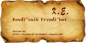 Kovácsik Erzsébet névjegykártya