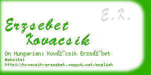 erzsebet kovacsik business card